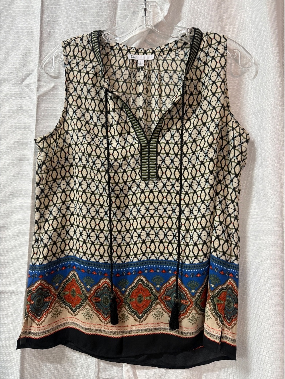 DR2 Women's Sleeveless Printed Blouse Size S